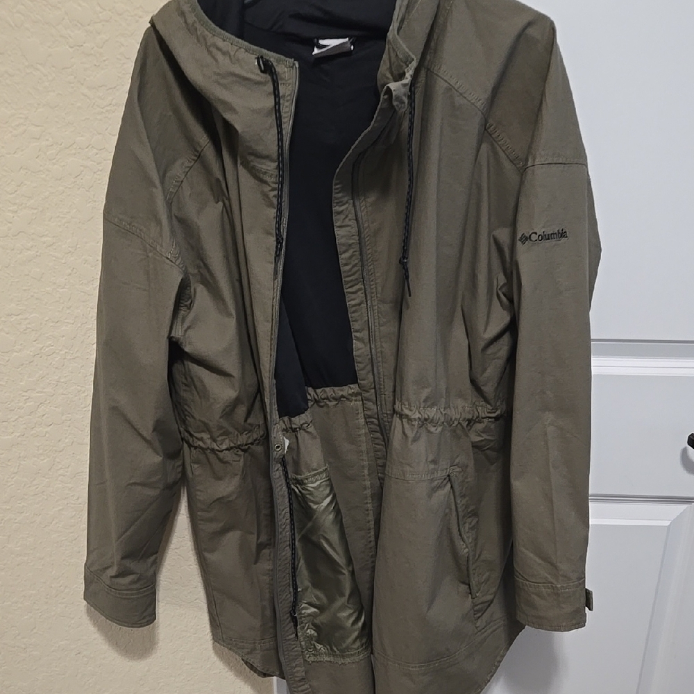 New Columbia Khaki Hooded Outdoor Jacket Olive XXL